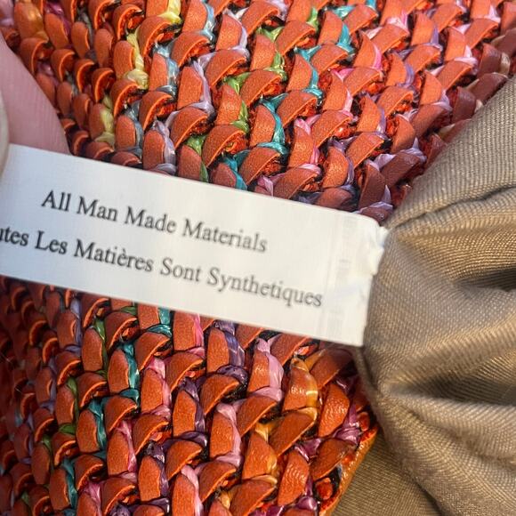 Sondra Roberts Squared Boho Hobo Bag Brown & Orange Multicolor Tassel Braided - Picture 12 of 15